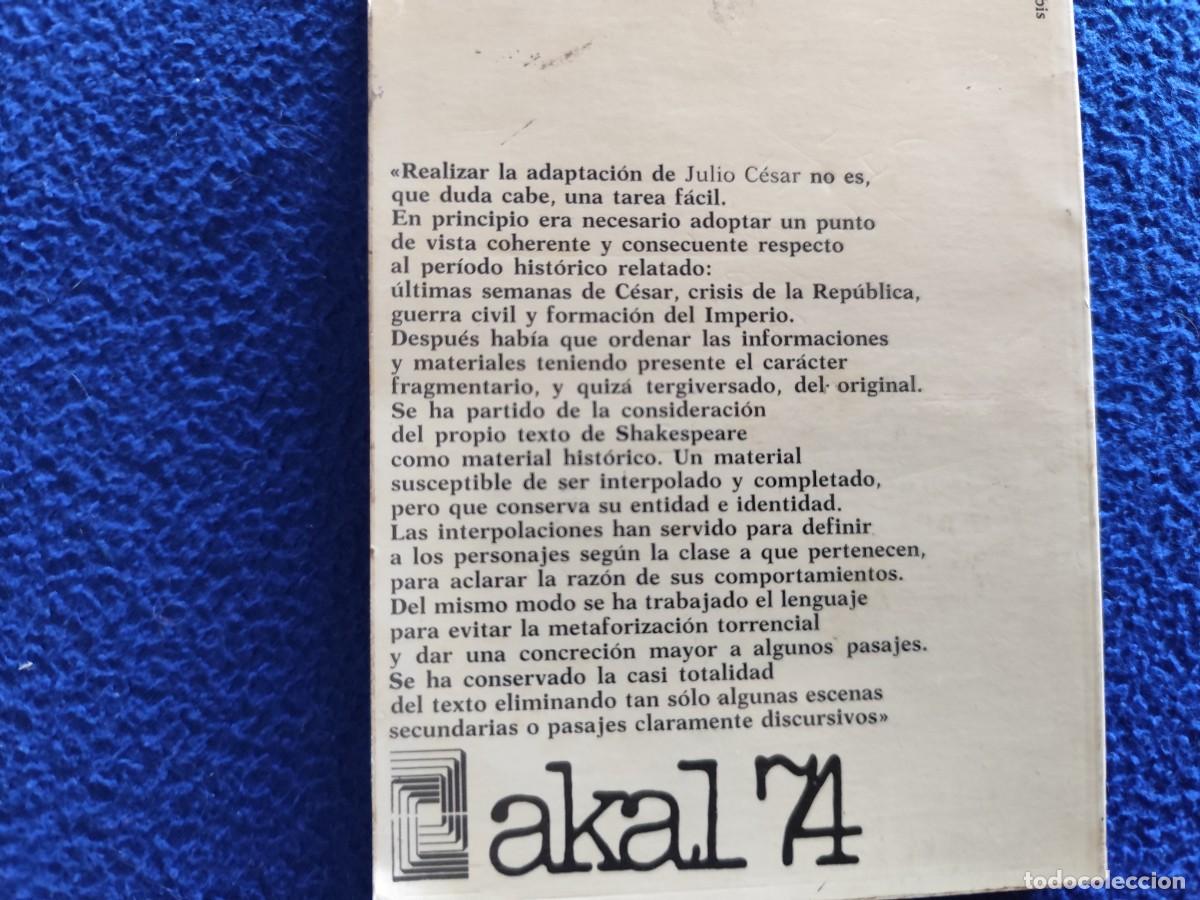 Libros de segunda mano: Julio C&eacute;sar o La Ambici&oacute;n del Poder William Sakespeare Ediciones Akal 1976 - Foto 4
