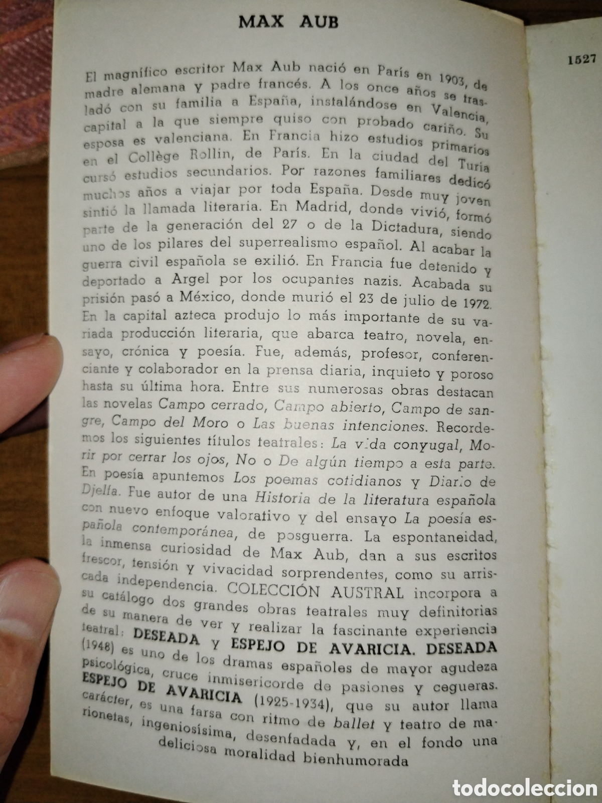 Libros de segunda mano: Deseada. Espejo de avaricia. Max Aub. Austral - Foto 2