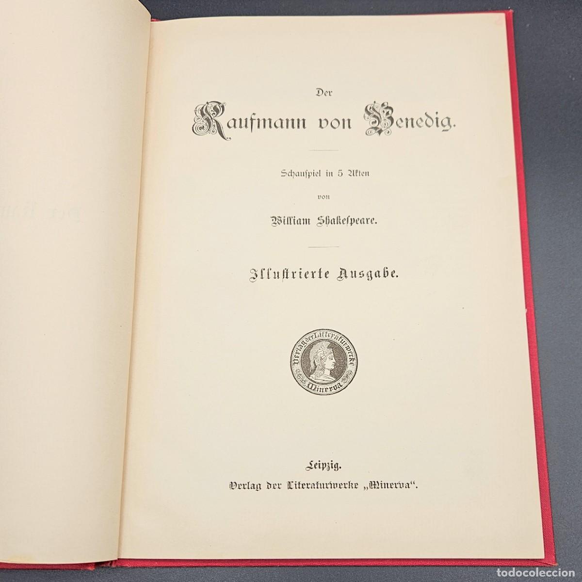 Libros de segunda mano: Libro de William Shakespeare &rdquo;El mercader de Venecia&rdquo;. 1880 - 1900 - Foto 3