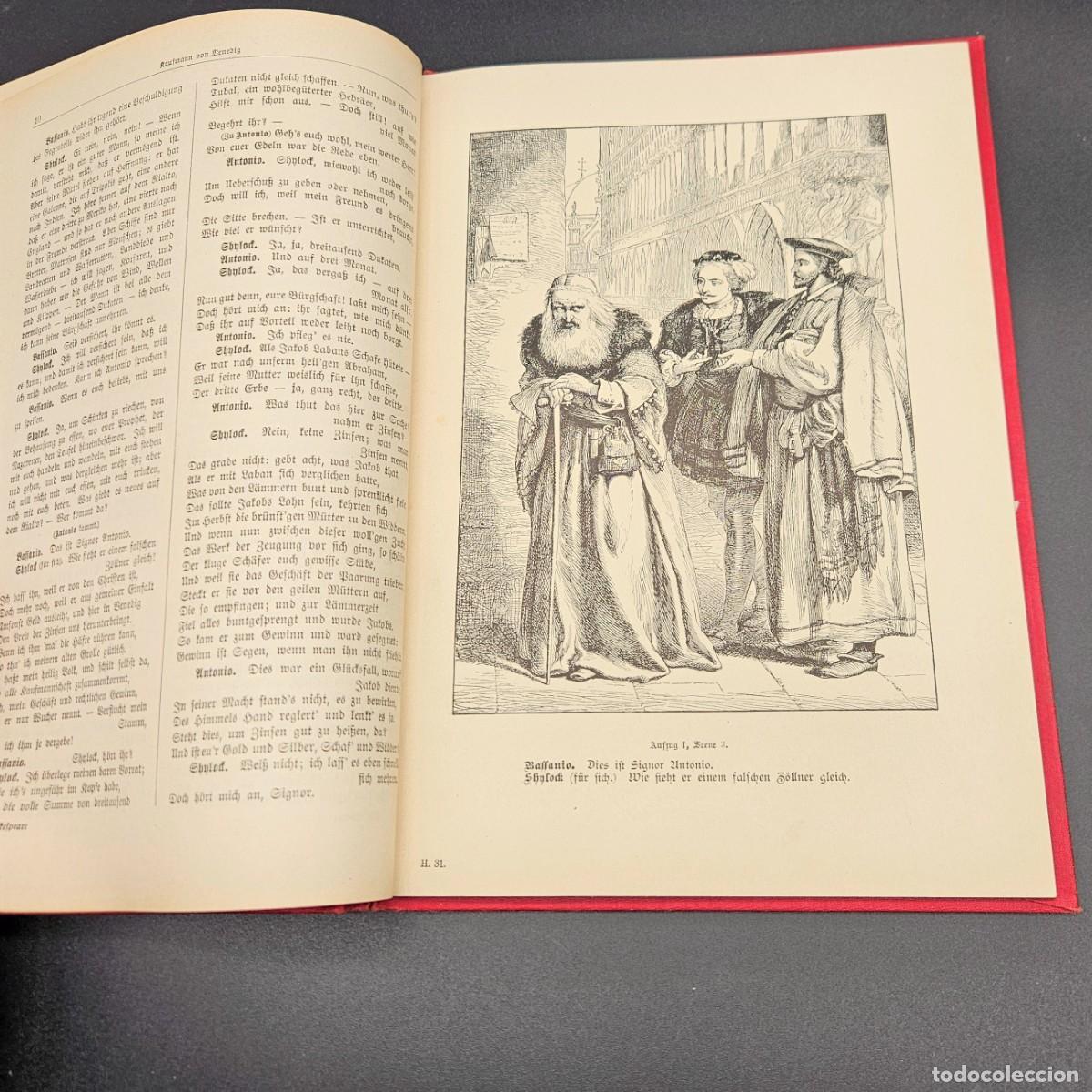 Libros de segunda mano: Libro de William Shakespeare &rdquo;El mercader de Venecia&rdquo;. 1880 - 1900 - Foto 4