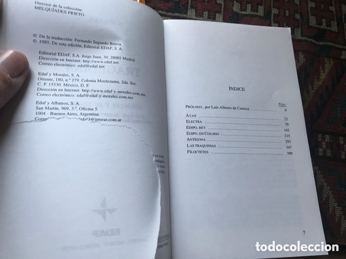 Libros de segunda mano: Tragedias. S&oacute;focles. Biblioteca Edaf. - Foto 6