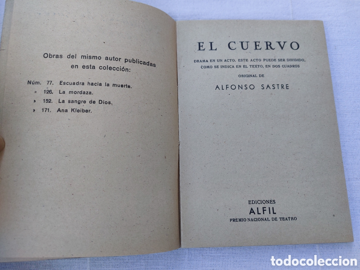 Libros de segunda mano: El cuervo, de Alfonso Sastre - Foto 3