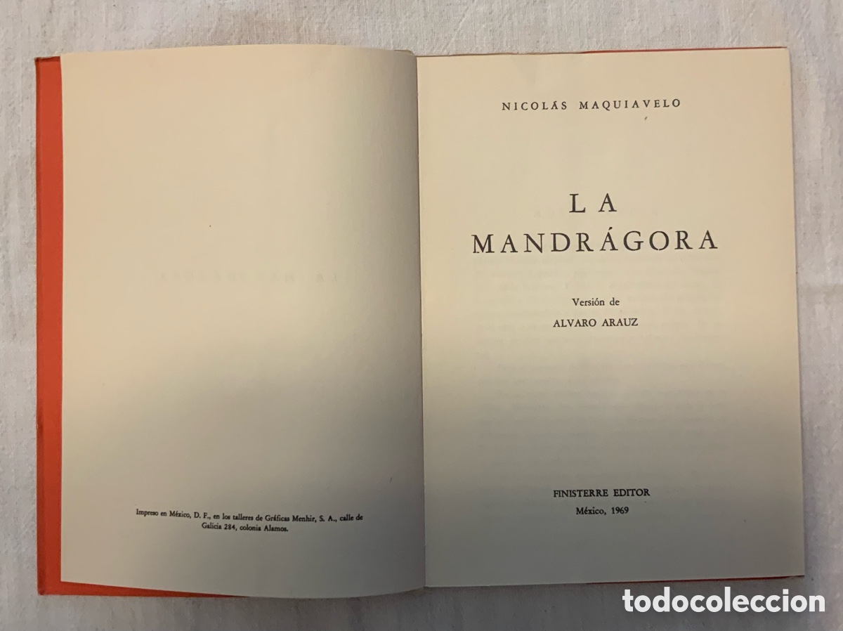 Libros de segunda mano: La Mandr&aacute;gora. Maquiavelo. 1969 - Foto 3