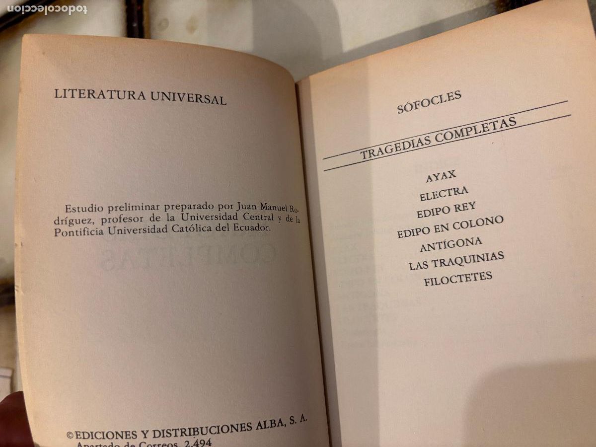 Libros de segunda mano: Tragedias completas. S&oacute;focles. PEDIDO M&Iacute;NIMO 5&euro; - Foto 3