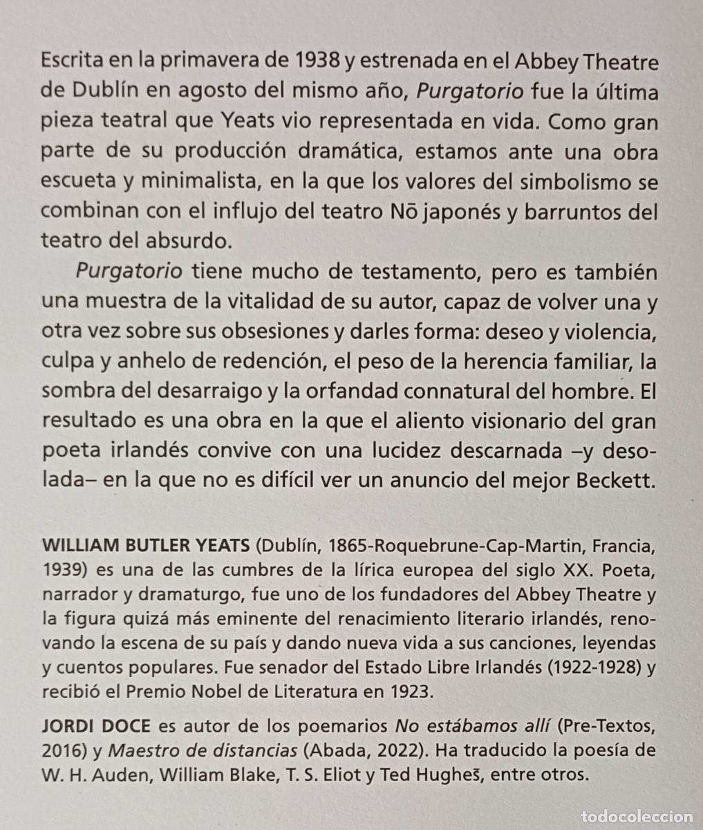 Libros de segunda mano: PURGATORIO -- W.B. YEATS .... edici&oacute;n biling&uuml;e - Foto 3