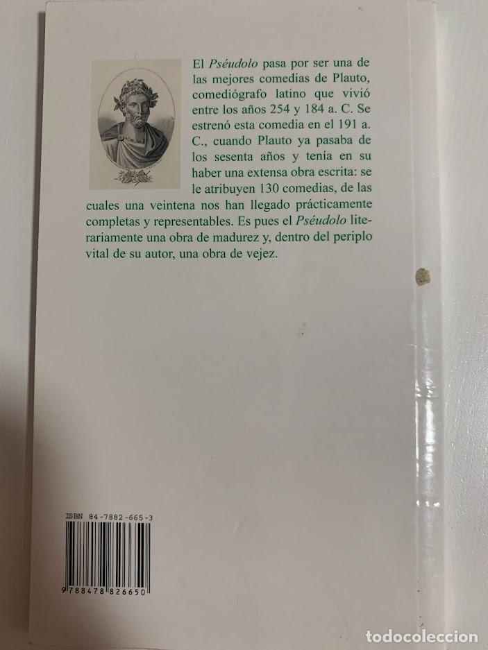 Libros de segunda mano: Ps&eacute;udolo, de Plauto. - Foto 2