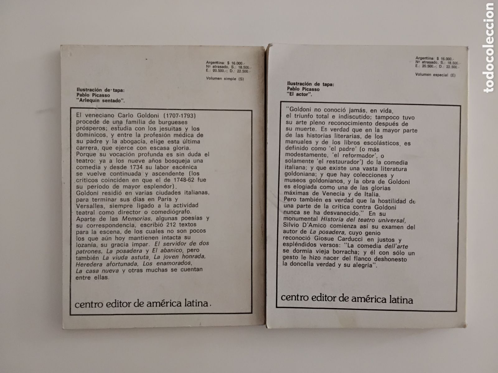 Libros de segunda mano: Carlo Goldoni &mdash; El servidor de dos patrones / La posadera y El abanico. Dos tomos. (Biblioteca B&aacute;sic - Foto 2