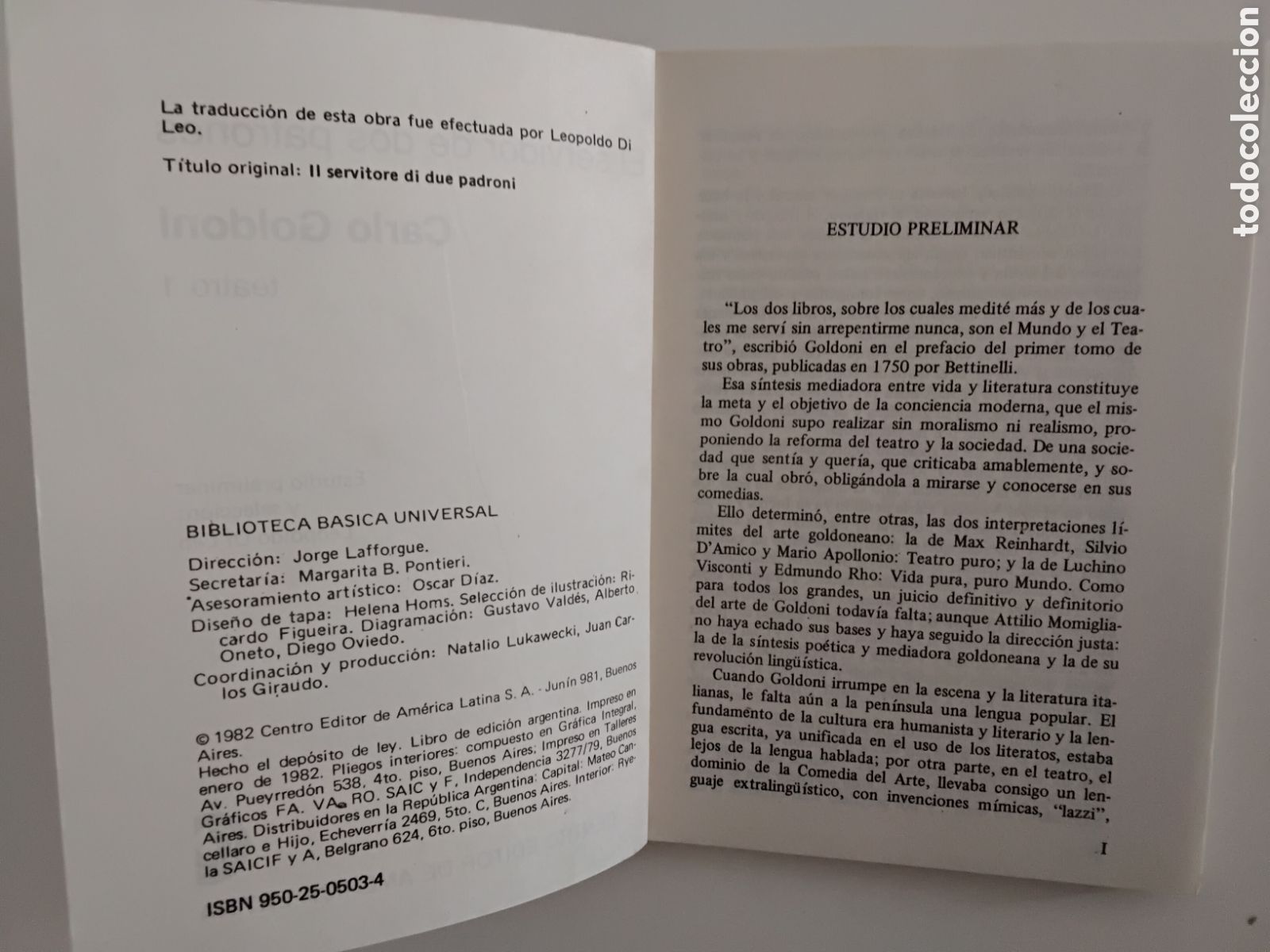 Libros de segunda mano: Carlo Goldoni &mdash; El servidor de dos patrones / La posadera y El abanico. Dos tomos. (Biblioteca B&aacute;sic - Foto 4
