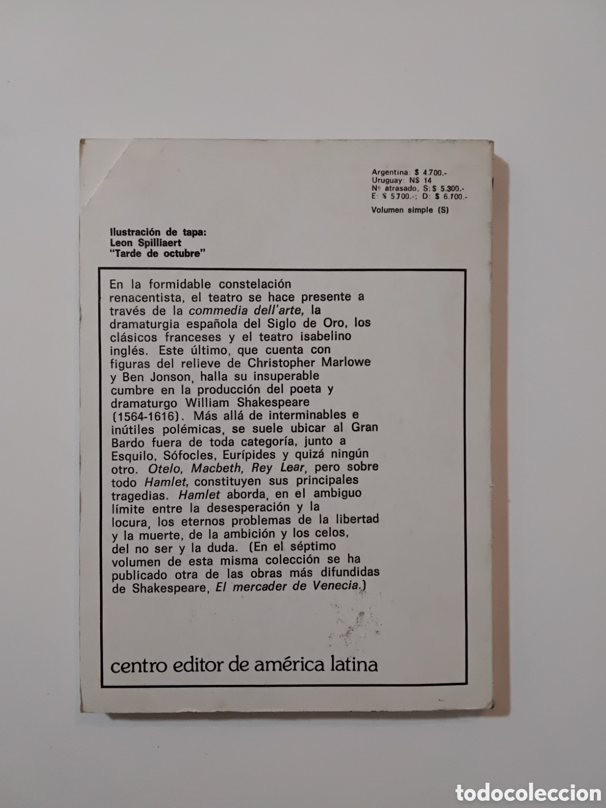 Libros de segunda mano: William Shakespeare &mdash; Hamlet. (Biblioteca B&aacute;sica Universal, 1980) - Foto 2