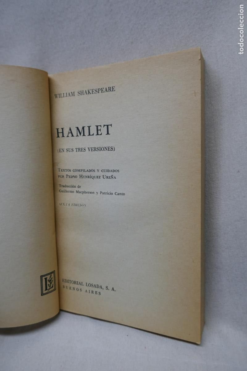 Libros de segunda mano: W. SHAKESPEARE. HAMLET (EN SUS TRES VERSIONES) - Foto 8