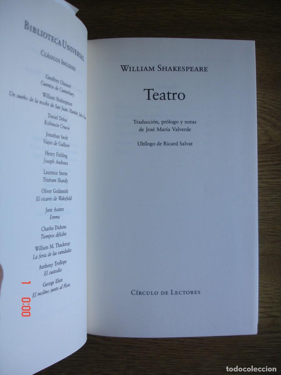 Libros de segunda mano: TEATRO - WILLIAM SHAKESPEARE - ED. C&Iacute;RCULO DE LECTORES, 1996 - Foto 3