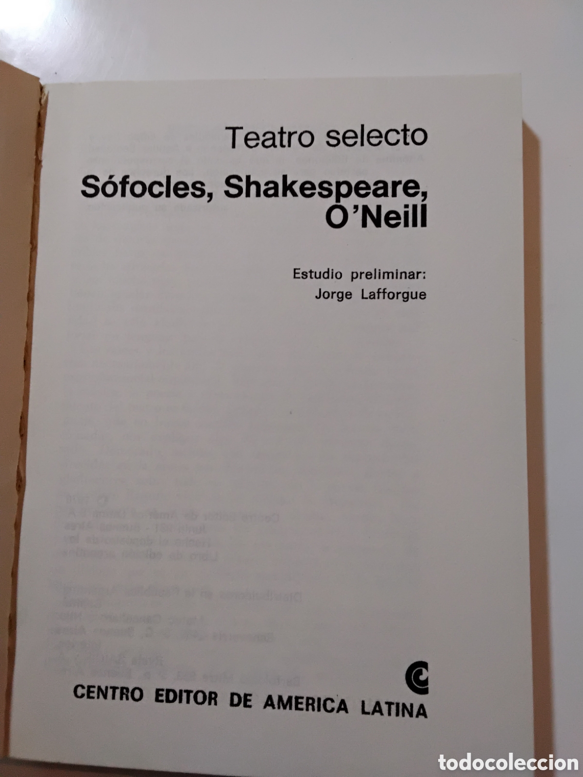 Libros de segunda mano: Teatro selecto &mdash; S&oacute;focles, Shakespeare, O&rsquo;Neill (Biblioteca B&aacute;sica Universal, 1978) - Foto 3