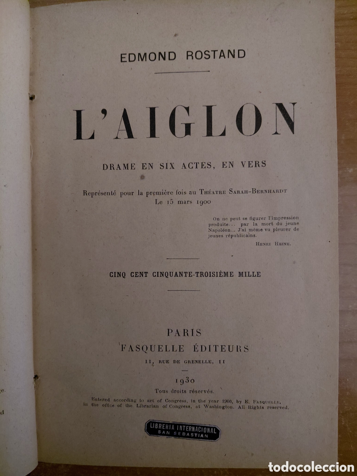 Libros de segunda mano: L Aiglon, Edmond Rostand - Foto 4