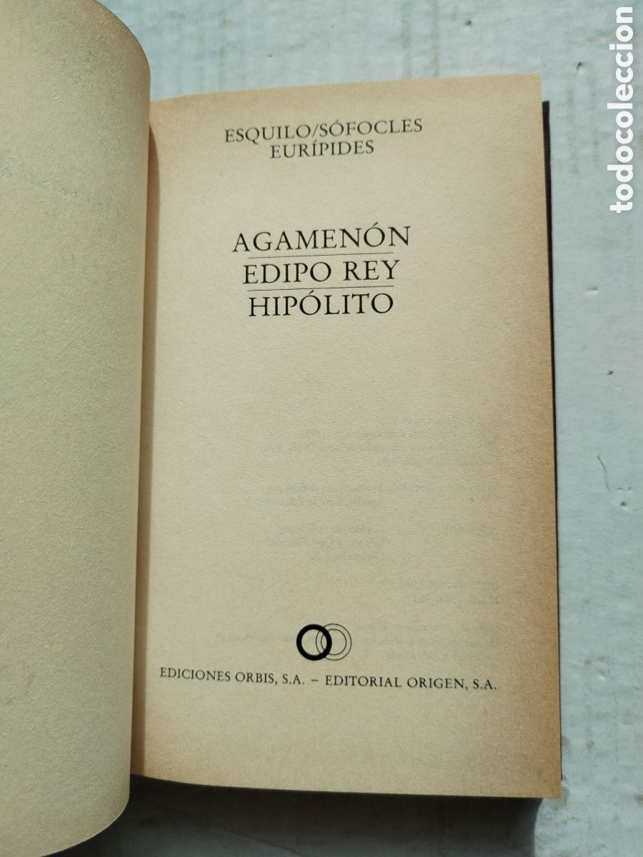 Libros de segunda mano: TRAGEDIAS/ESQUILO-SOFOCLES-EURIPIDES - Foto 2