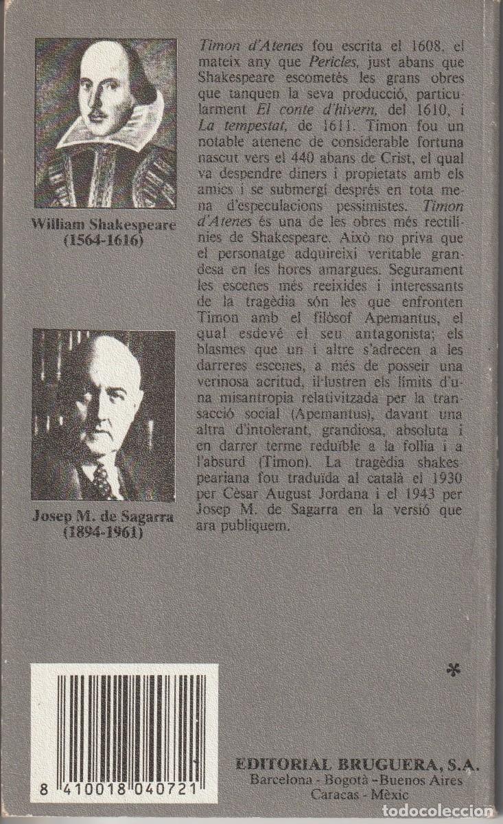Libros de segunda mano: TIMON DATENES - SHAKESPEARE - ED. BRUGUERA 1985 - Foto 2