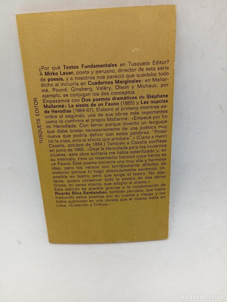 Libros de segunda mano: DOS POEMAS DRAM&Aacute;TICOS. STEPHANE MALLARME. EDICIONES BILING&Uuml;E. 1972. PAGS : 64. - Foto 4