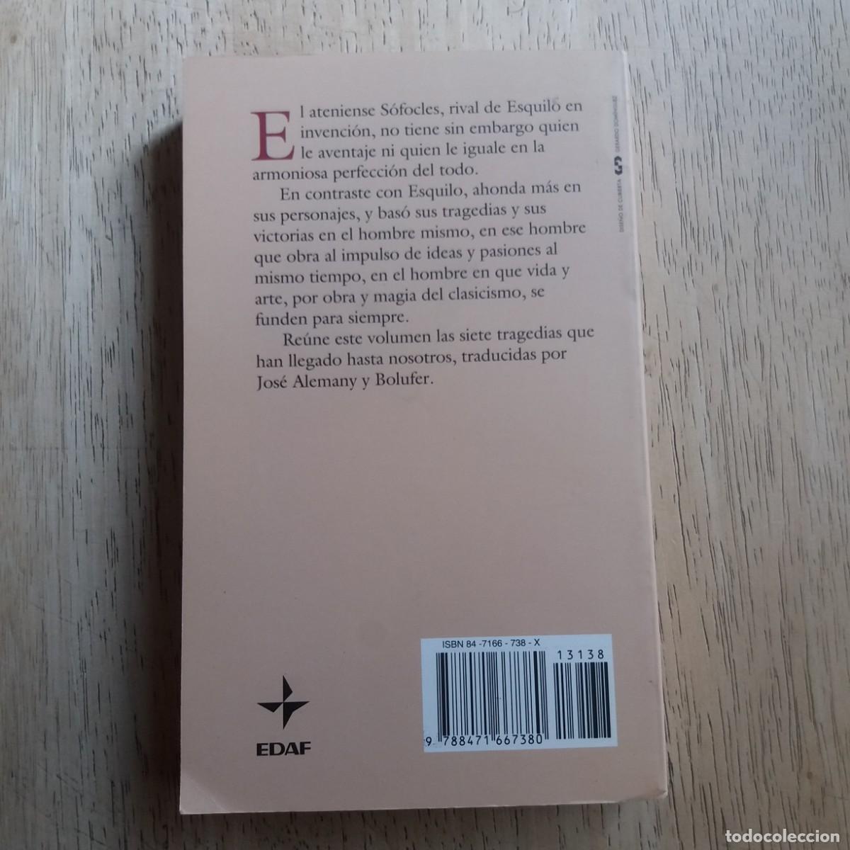Libros de segunda mano: Tragedias. S&oacute;focles. Introducci&oacute;n y siete obras - Foto 2