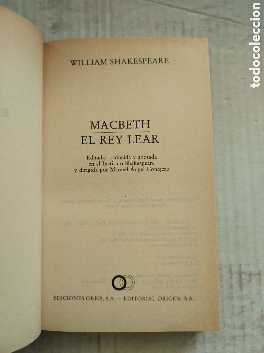Libros de segunda mano: MACBETH-EL REY LEAR/WILLIAM SHAKESPEARE - Foto 2