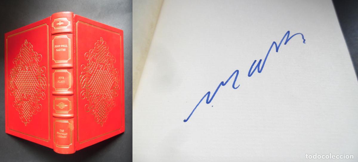 Libros de segunda mano: Sartre. Firmado a mano por Jean-Paul Sartre. Five Plays: No exit, The Flies, Dirty Hands, Respecful