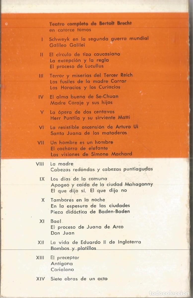 Libros de segunda mano: BERTOLT BRECHT. TEATRO COMPLETO. EDICIONES NUEVA VISION - Foto 2