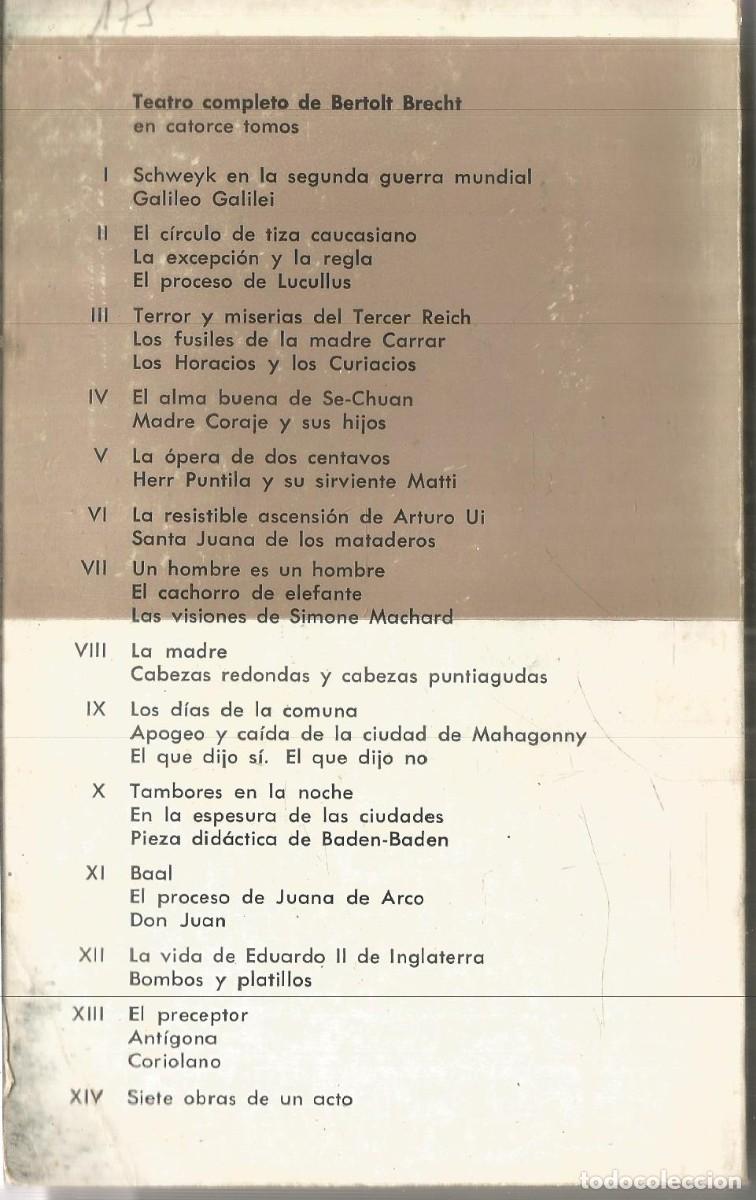 Libros de segunda mano: BERTOLT BRECHT. TEATRO COMPLETO. EDICIONES NUEVA VISION - Foto 2