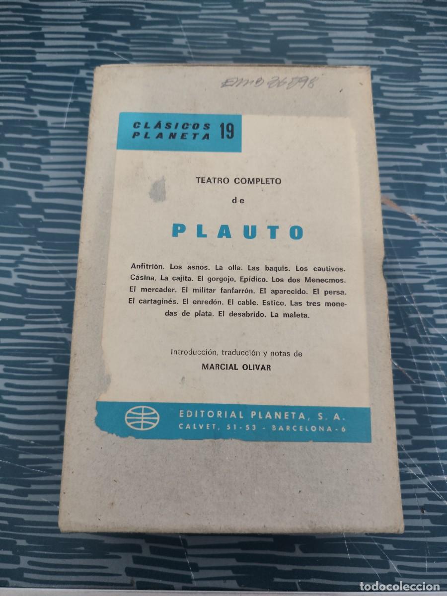 Libros de segunda mano: PLAUTO, TEATRO COMPLETO, EDITORIAL PLANETA,1974,1244 PAGINAS,VER SUMARIO.