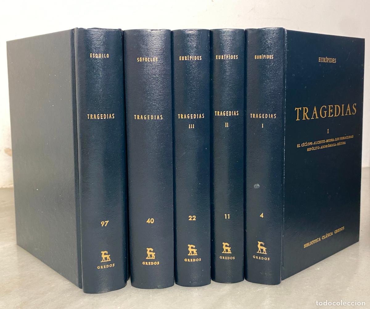 Libros de segunda mano: Tragedias griegas. EUR&Iacute;PIDES. S&Oacute;FOCLES. ESQUILO. Biblioteca Cl&aacute;sica Gredos. 5 vols., 4, 11, 22, 40