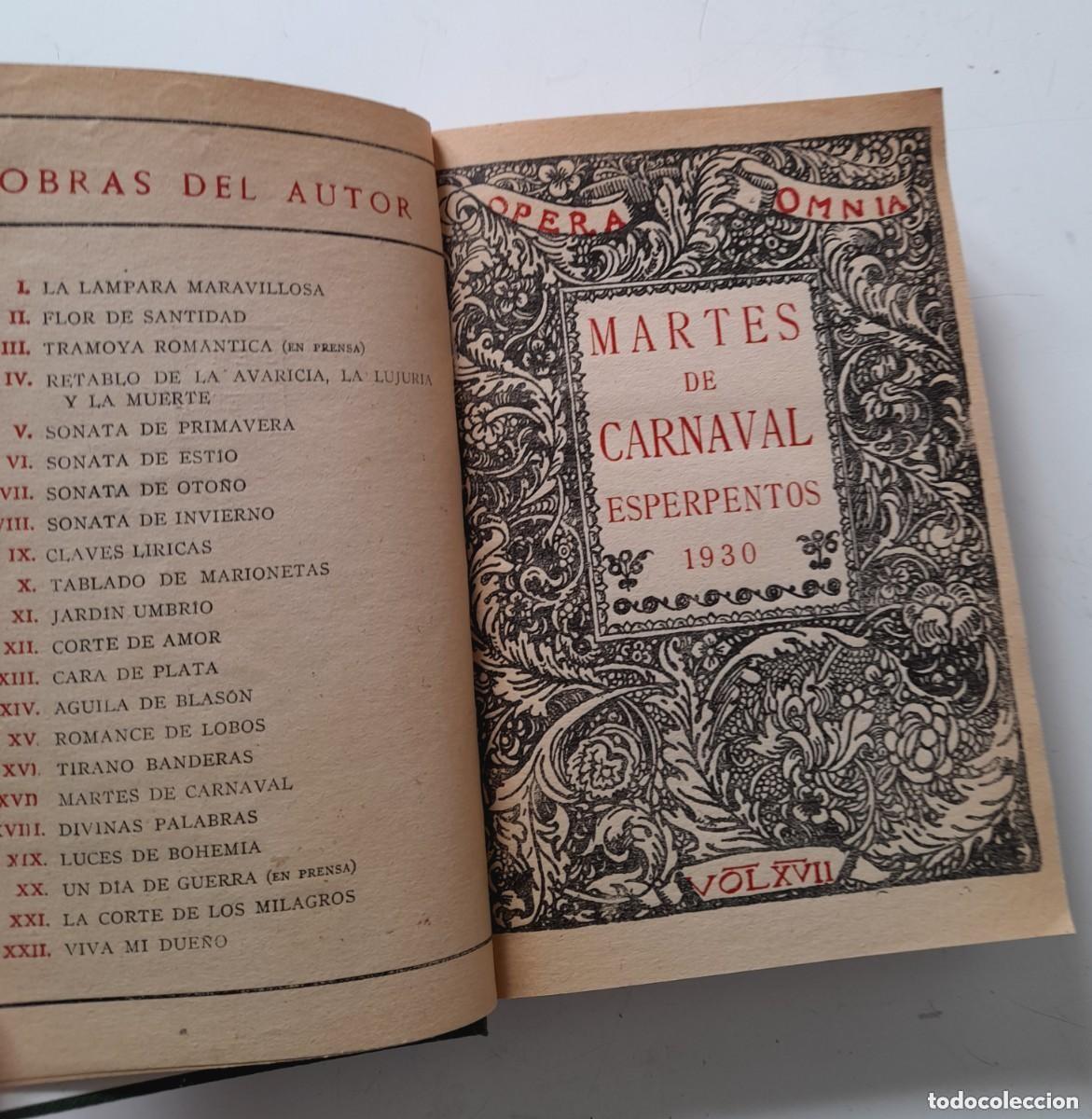 Libros de segunda mano: Martes de Carnaval Esperpentos Ramon Valle Incl&aacute;n 1930 Opera Omnia Vol XVIII encuadernado