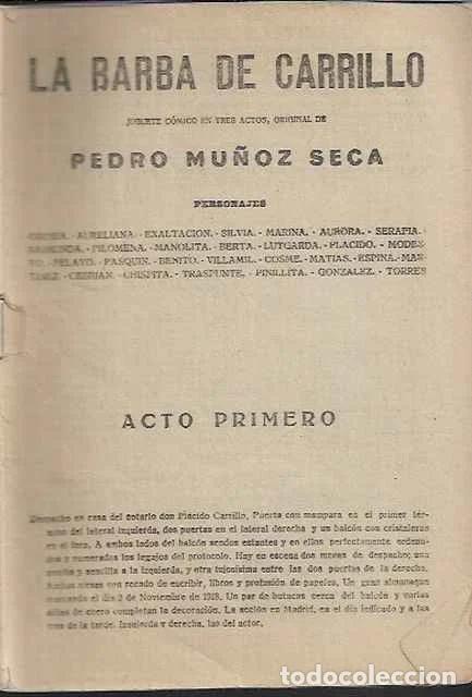 Libros de segunda mano: La barba de Carrillo - Pedro Mu&ntilde;oz Seca - Foto 1