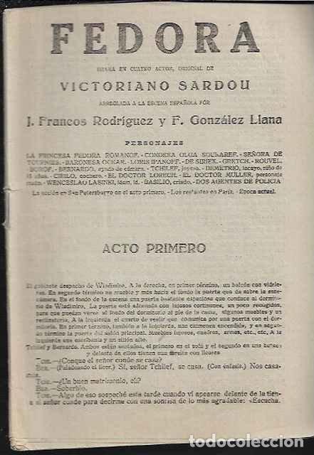 Libros de segunda mano: Fedora - Victoriano Sardou
