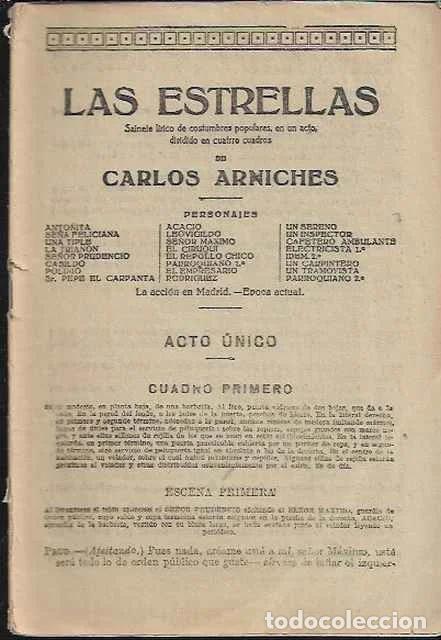 Libros de segunda mano: Las estrellas - Carlos Arniches