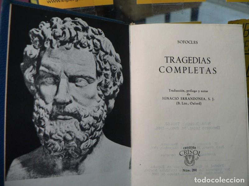 Libros de segunda mano: Tragedias completas - S&oacute;focles - M.Aguilar Editor - 1966, 6&ordf; ed. - Crisol, 201 - Trad. Ignacio Erran - Foto 3