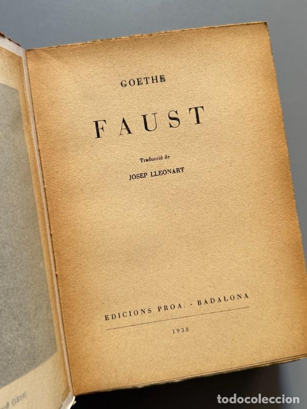 Libros de segunda mano: Faust, Goethe - Edicions Proa, 1938 - Foto 3