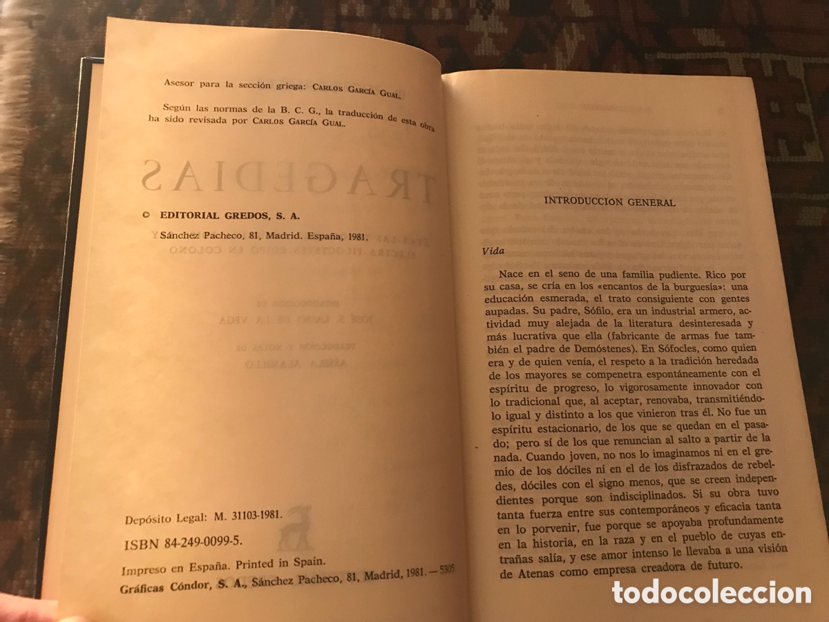 Libros de segunda mano: Tragedias. S&oacute;focles. Gredos n&ordm; 40 - Foto 4