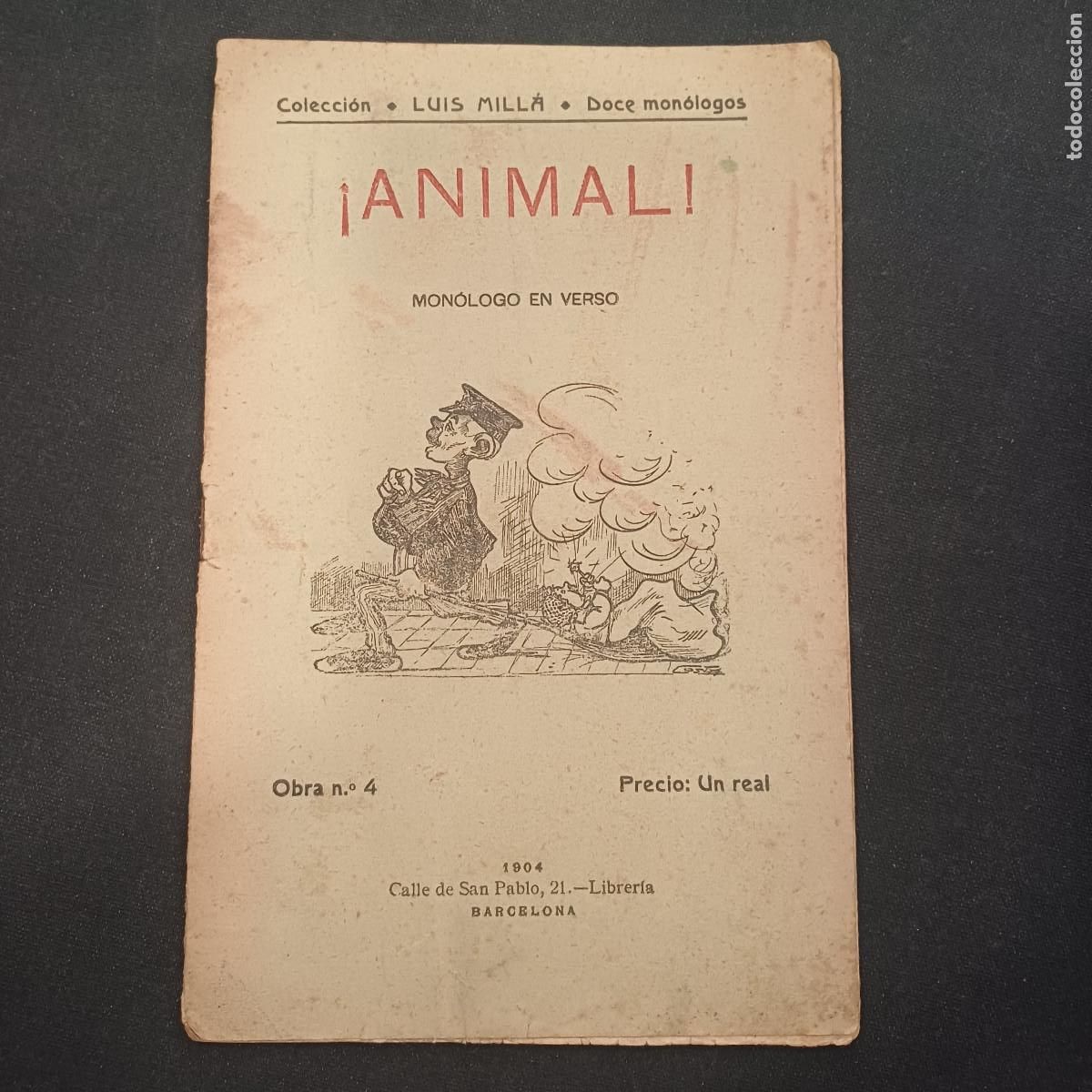 Libros de segunda mano: ANIMAL/MONOLOGO EN VERSO/LUIS MILLA.