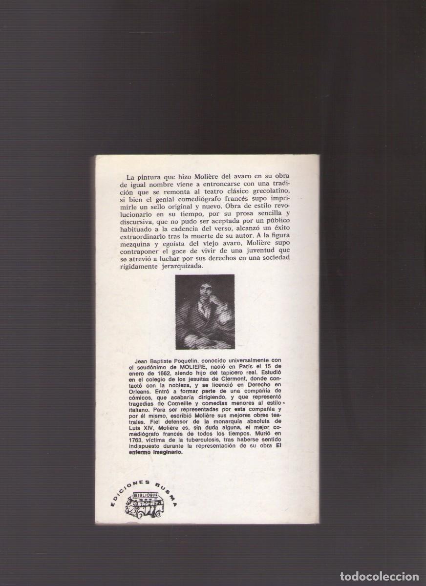 Libros de segunda mano: Bd. El avaro (Moli&egrave;re) - Foto 2