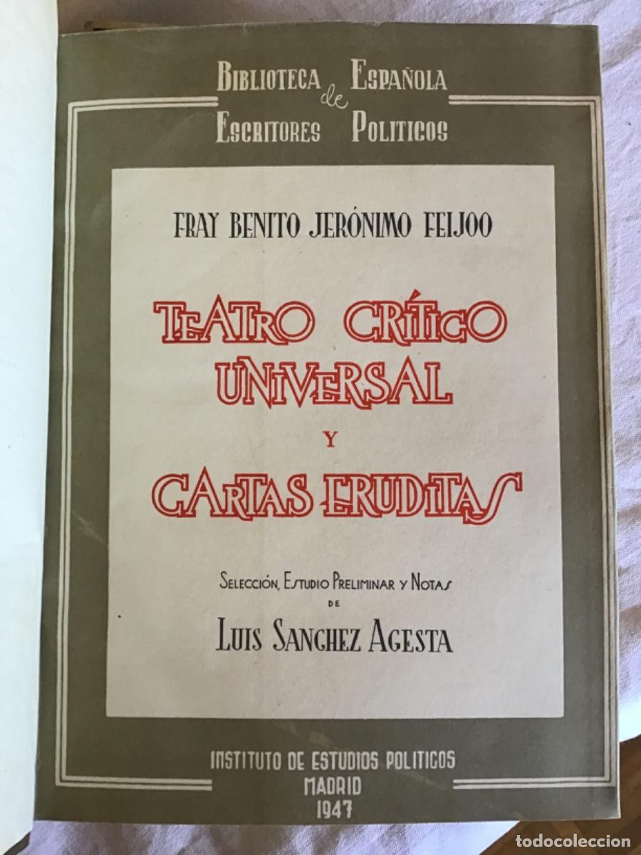 Libros de segunda mano: Jer&oacute;nimo Feijoo, Teatro cr&iacute;tico universal, Notas de S&aacute;nchez Agesta, 1947, I. Estudios Pol&iacute;ticos PIEL