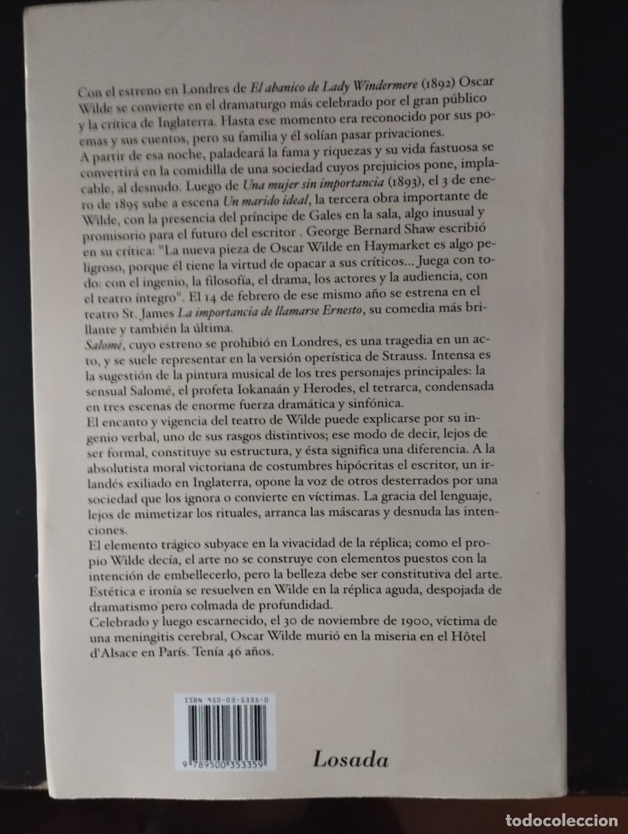Libros de segunda mano: OBRAS: TEATRO COMPLETO (O.WILDE) - Foto 2