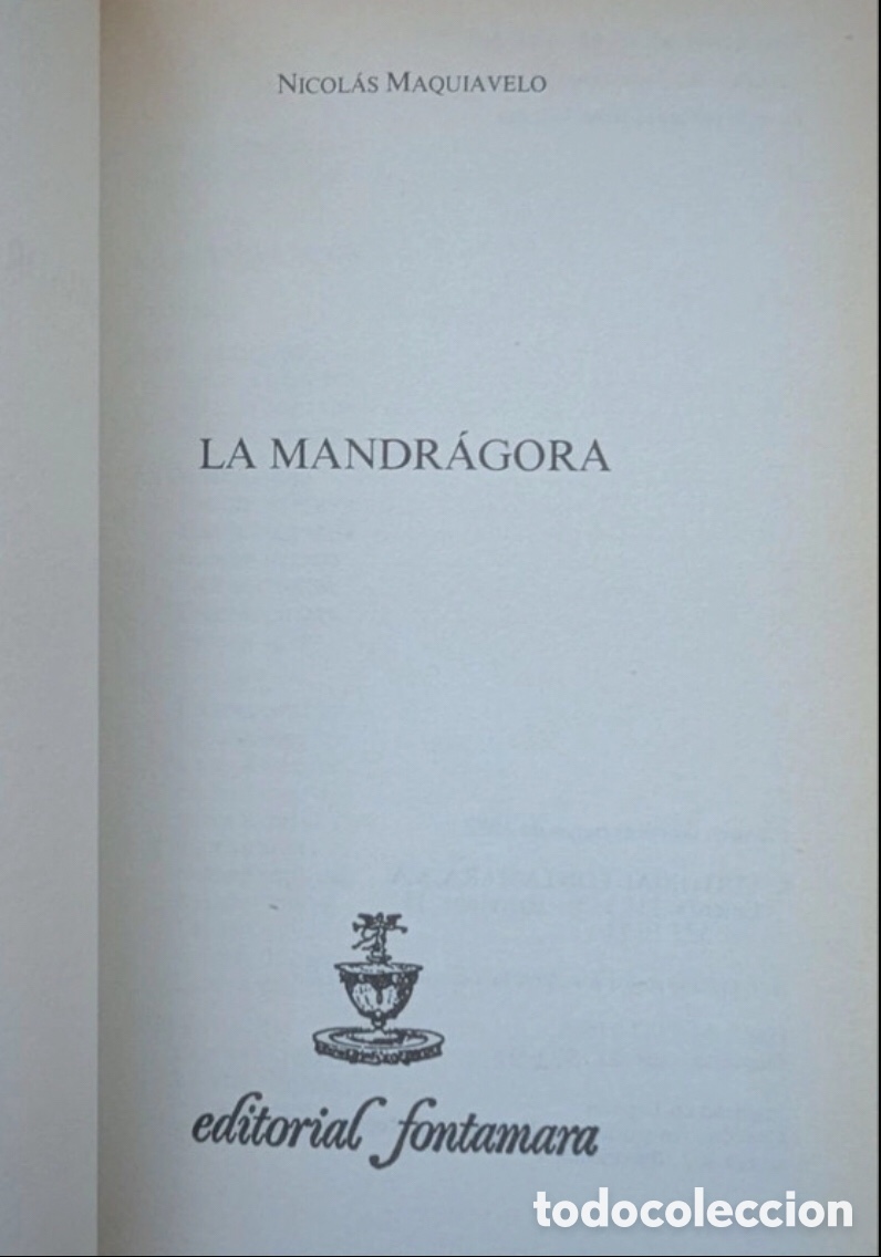 Libros de segunda mano: La Mandr&aacute;gora. Nicol&aacute;s de Maquiavelo - Foto 3