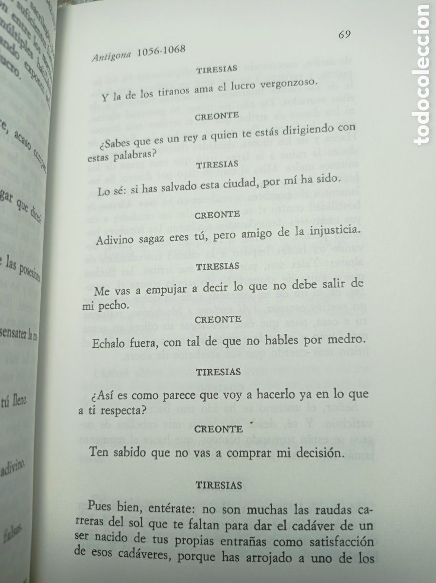 Libros de segunda mano: S&Oacute;FOCLES. ANT&Iacute;GONA. EDIPO REY. ELECTRA. TRADUCCI&Oacute;N DE LUIS GIL. - Foto 5