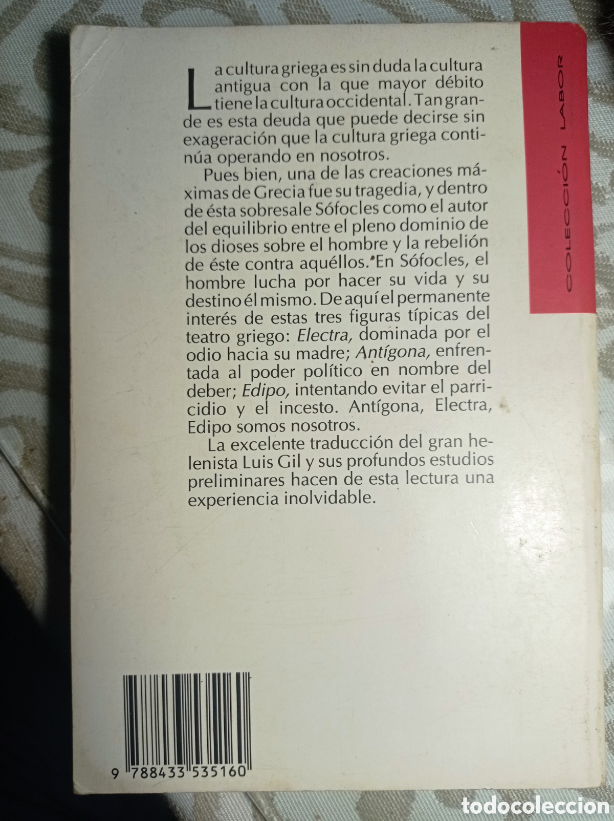 Libros de segunda mano: S&Oacute;FOCLES. ANT&Iacute;GONA. EDIPO REY. ELECTRA. TRADUCCI&Oacute;N DE LUIS GIL. - Foto 6