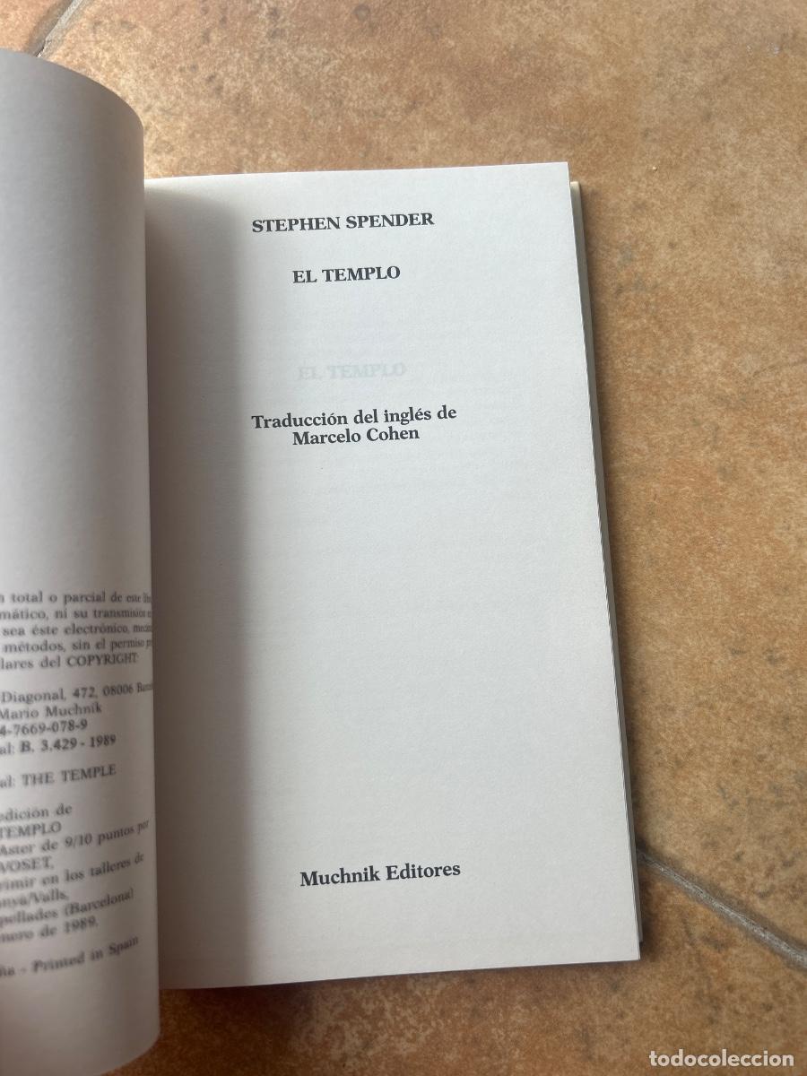 Libros de segunda mano: El templo - Stephen Spender - Foto 3