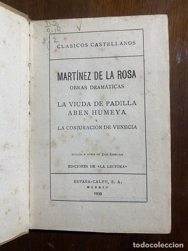 Libros de segunda mano: Obras Dramaticas - Martinez de la Rosa Francisco