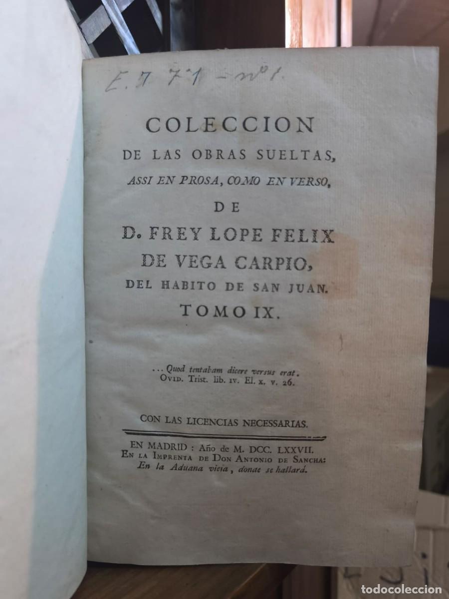 Libros de segunda mano: Colecci&oacute;n de las obras sueltas de Lope de Vega