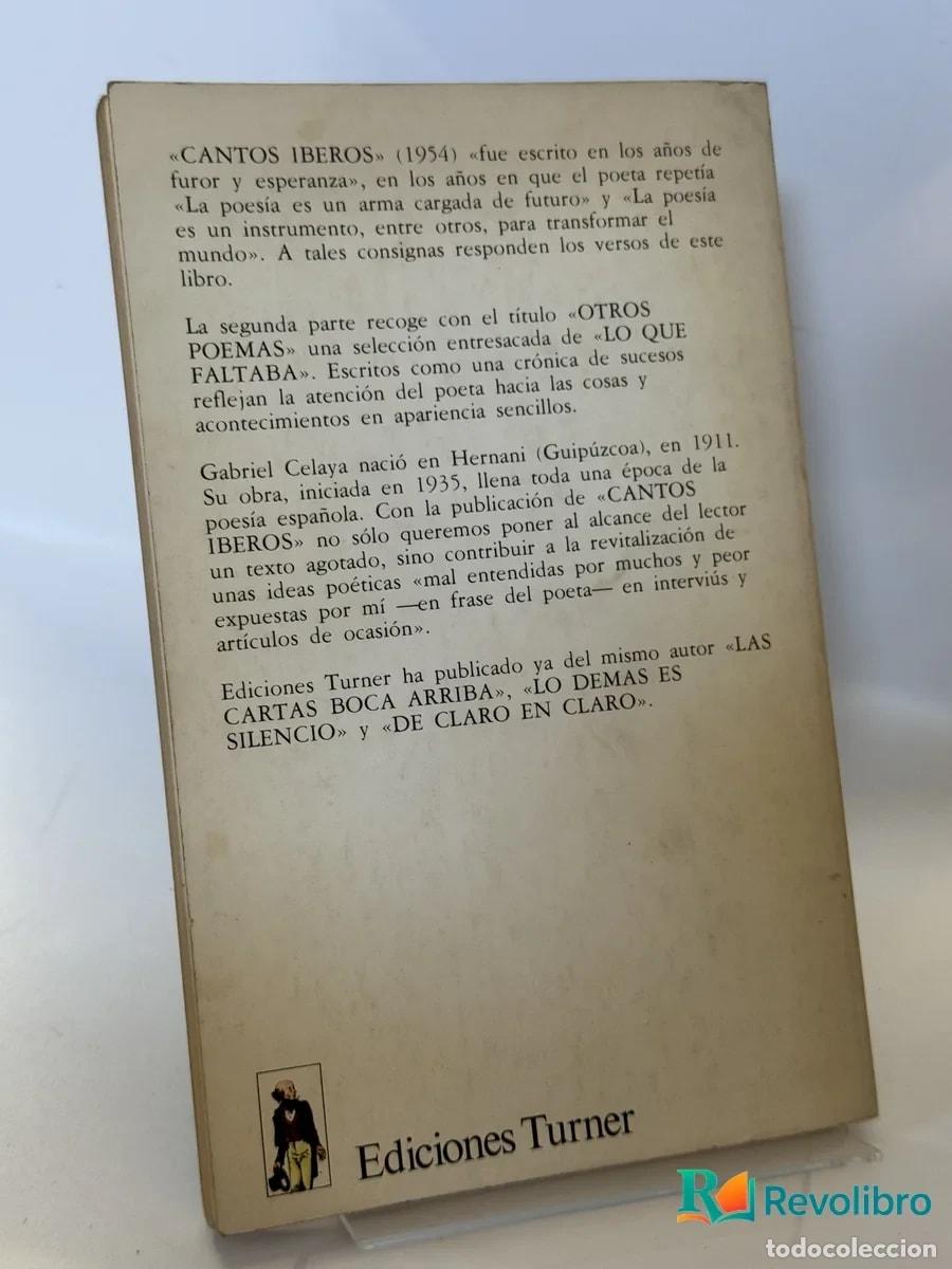 Libros de segunda mano: Cantos Iberos - Gabriel Celaya - Foto 3
