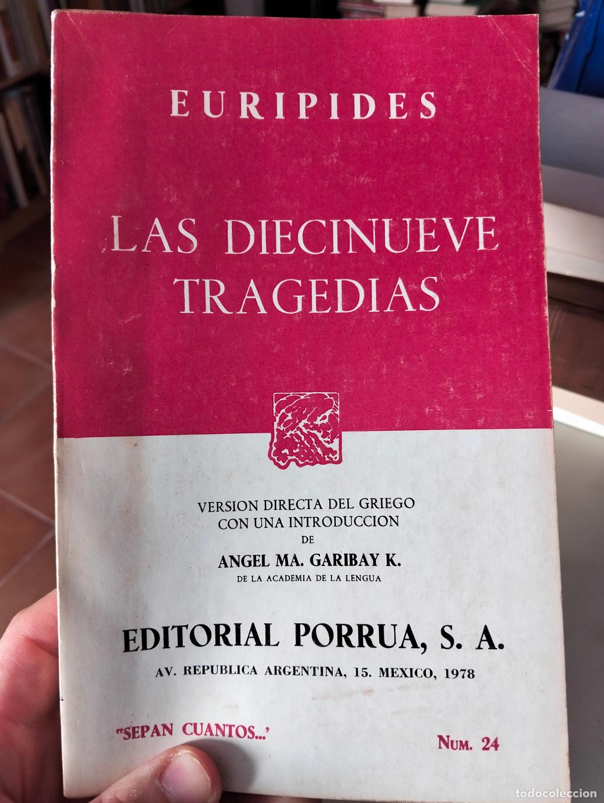 Libros de segunda mano: Clasicos. Las Diecinueve Tragedias, Euripides, ed. Porruas, 1978. VISITA MI CATALOGO