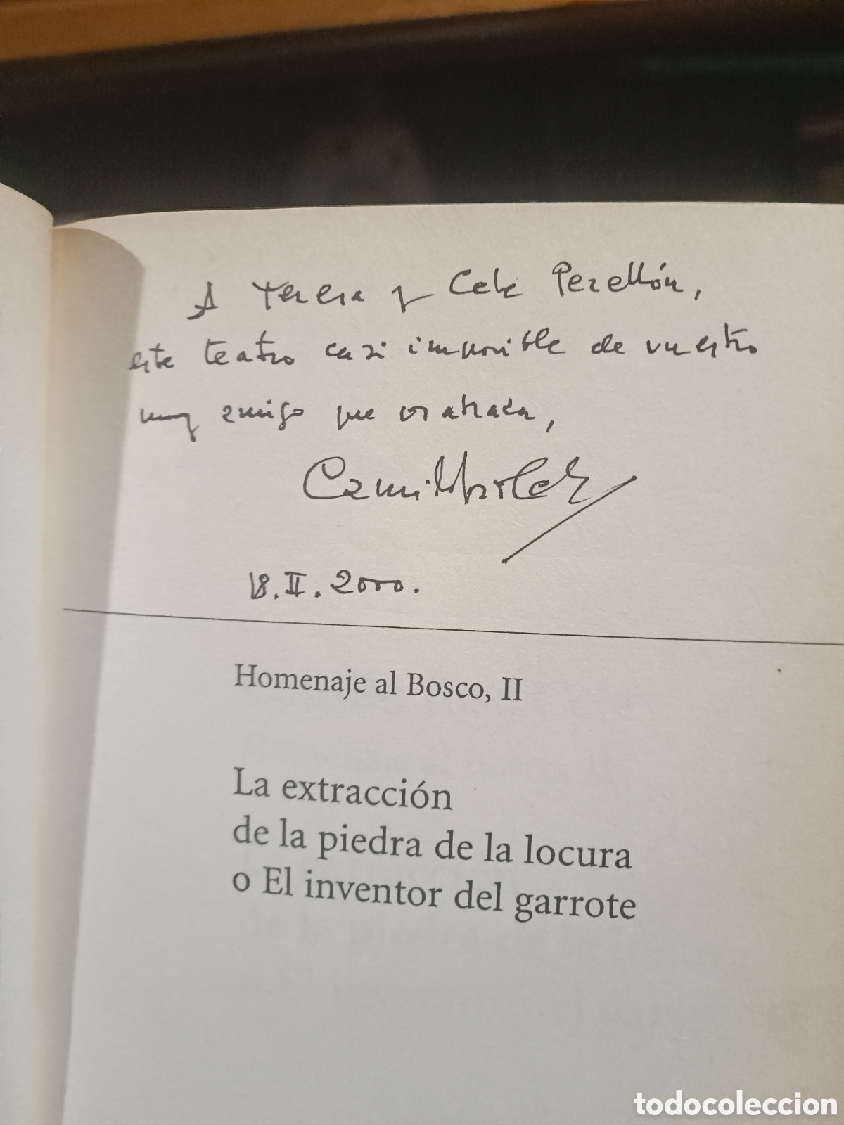 Libros de segunda mano: firma de Camilo Jos&eacute; Cela La extracci&oacute;n de la piedra o El inventor del garrote homenaje al Bosco II