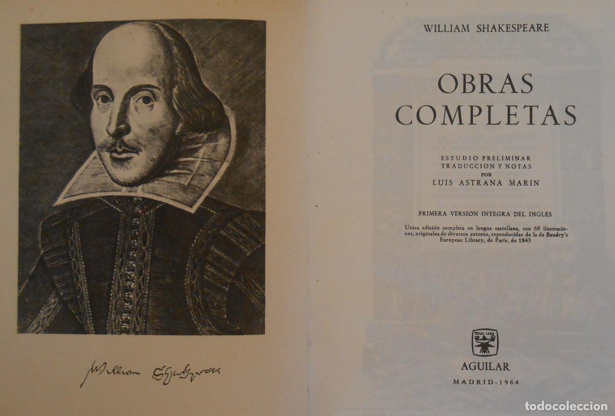 Libros de segunda mano: OBRAS COMPLETAS - WILLIAM SHAKESPEARE EDITORIAL AGUILAR - Foto 3