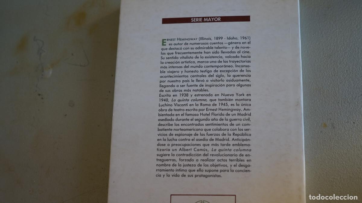 Libros de segunda mano: Ernest Hemingway - La quinta columna - Foto 3