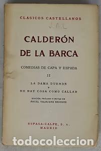 Libros de segunda mano: Comedias de Capa y Espada - Calder&oacute;n de la Barca - Editorial Espasa-calpe - 1954